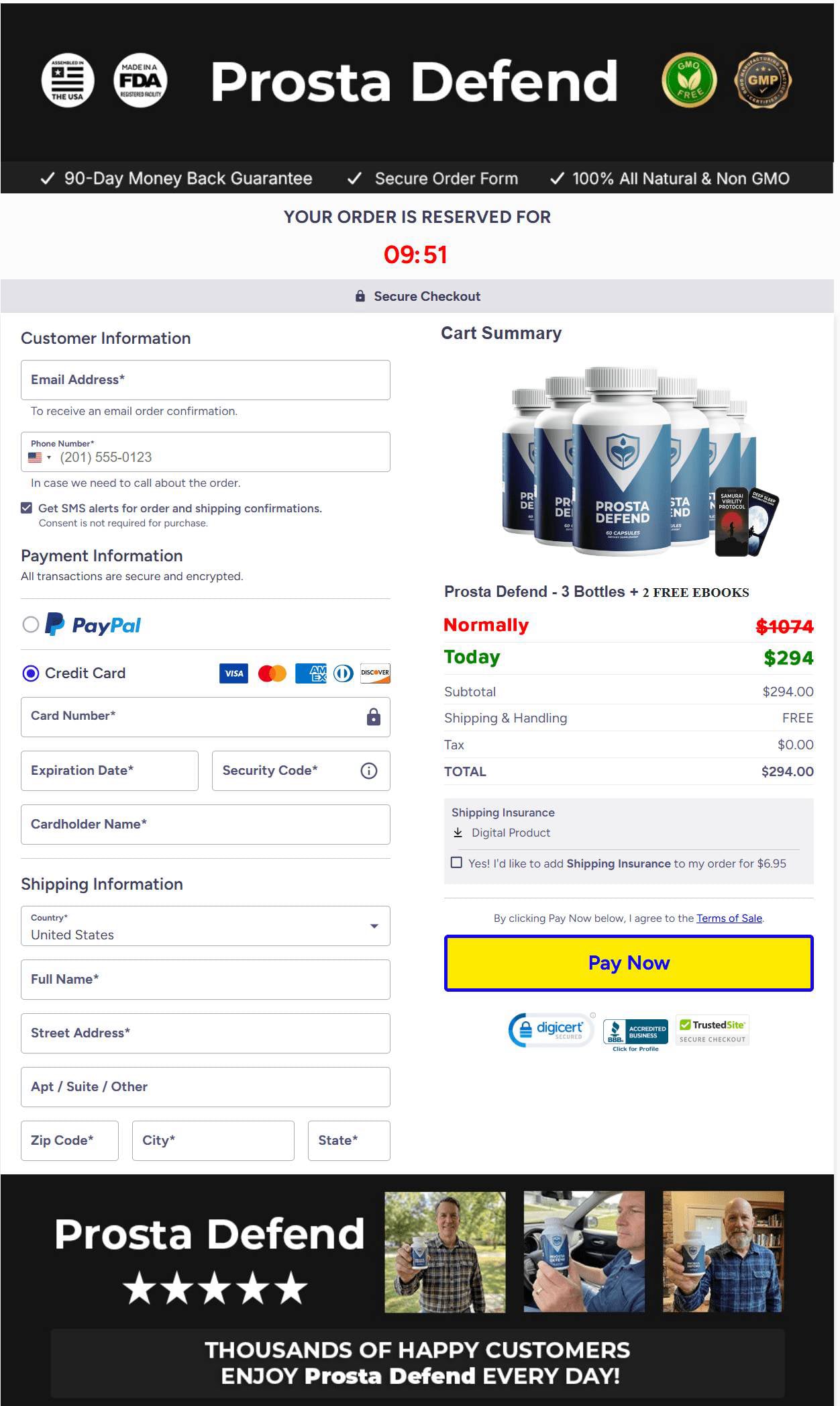 PROSTA DEFEND  ORDER 